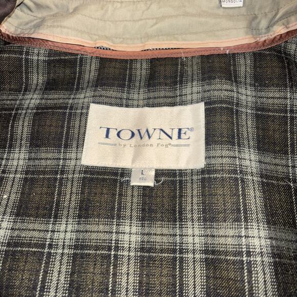 Vintage Men’s Towne By London Fog Leather Collar Fall Jacket Large Beige - Picture 5 of 11